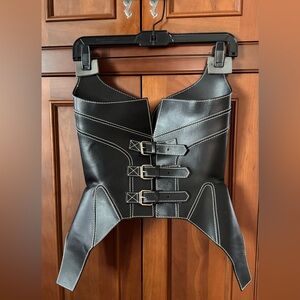 Alexander McQueen Black Leather Corset